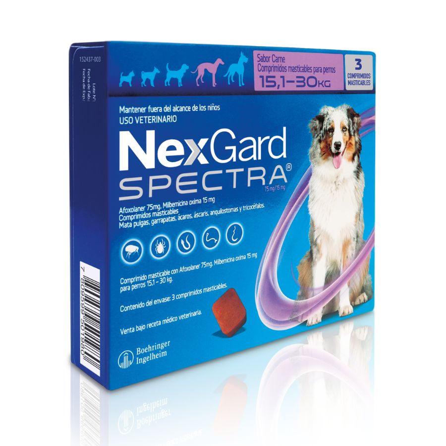 Desparasitante Nexgard Spectra 3comp para perros de 15,1 a 30 KG